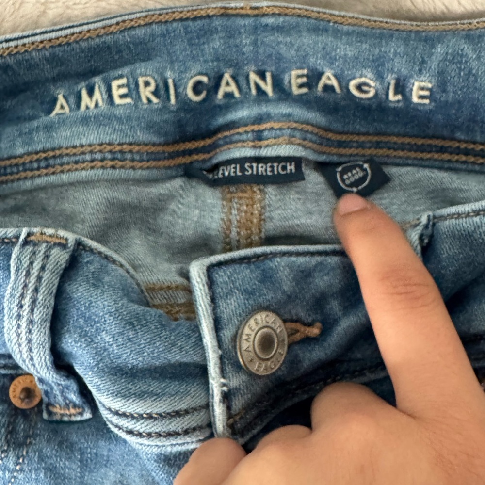 American Eagle Outfitters Blue Jeggings Lived-In Denim